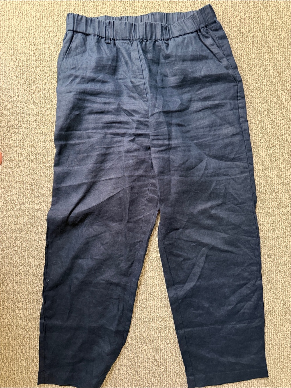 Women’s Quince 100% European linen pants in deep navy